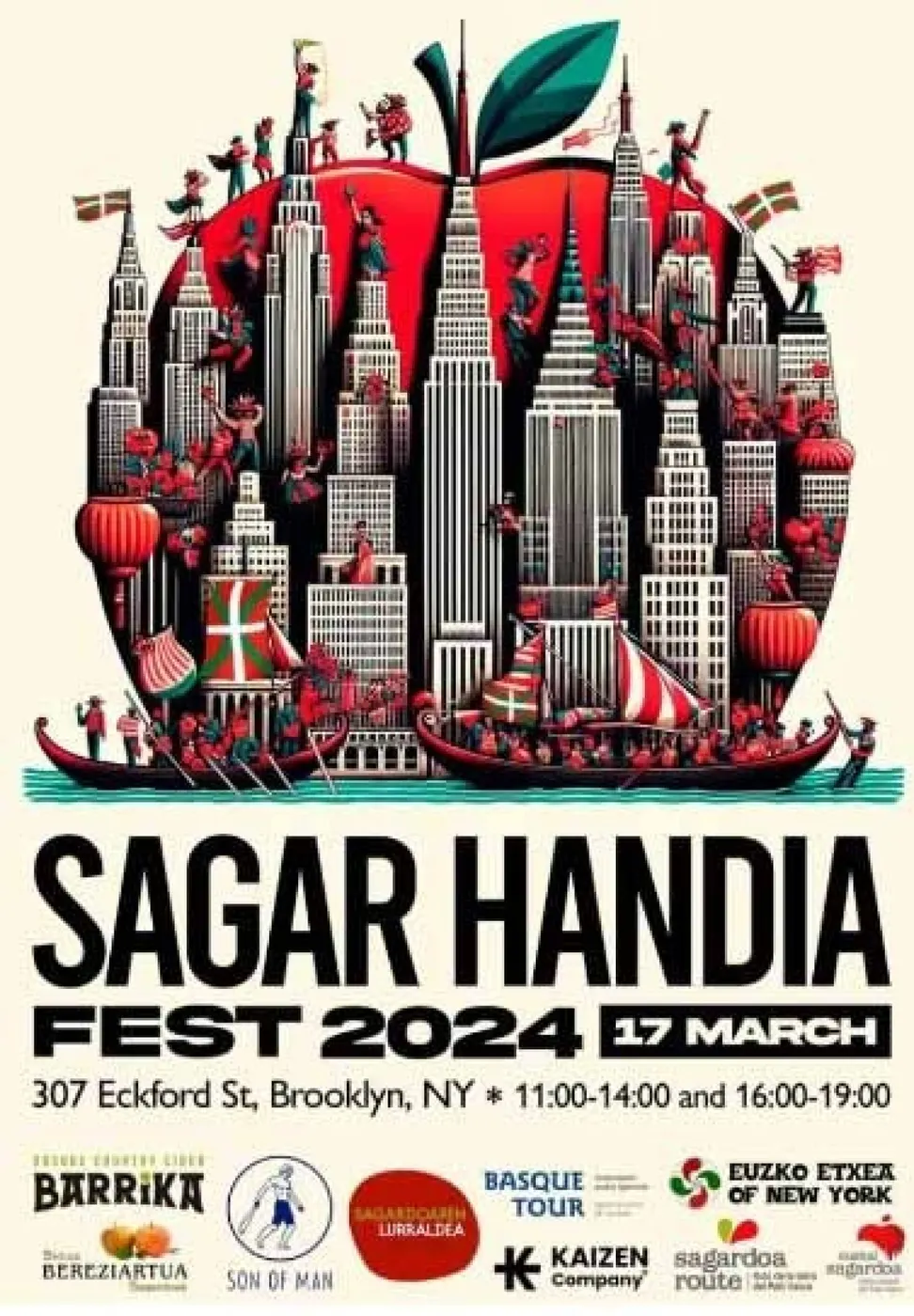 Una fiesta de la sidra vasca en Brooklyn: Sagar Handia Fest 2024 en el Centro Vasco de New York