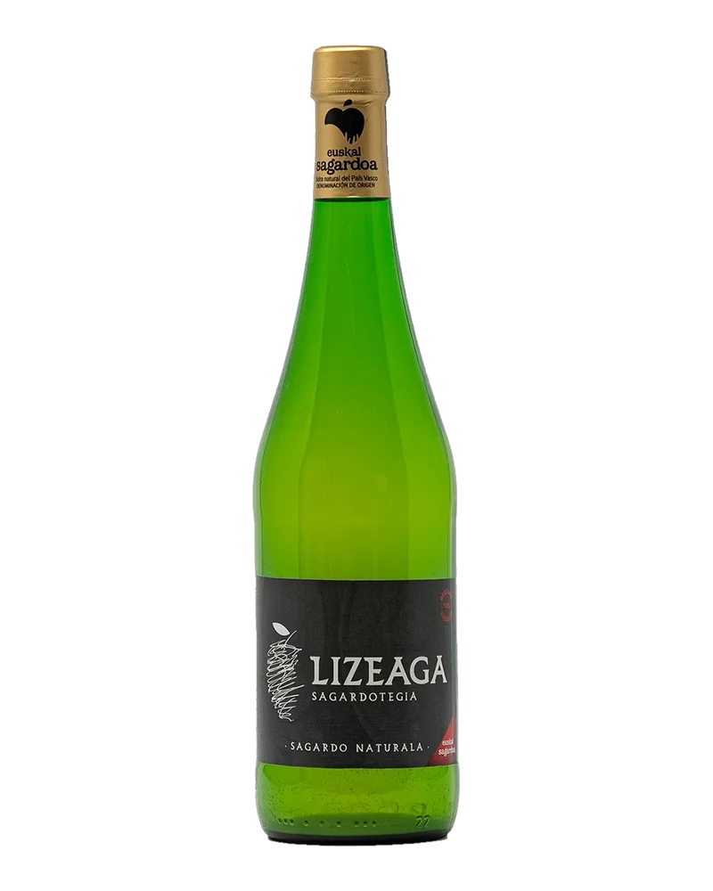 Green Lizeaga Premium bottle with a black label and gold capsule
